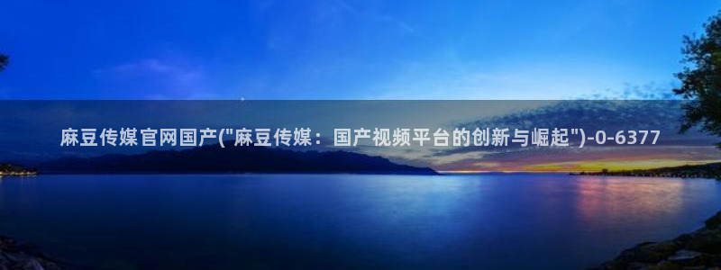 麻豆视频内容质量